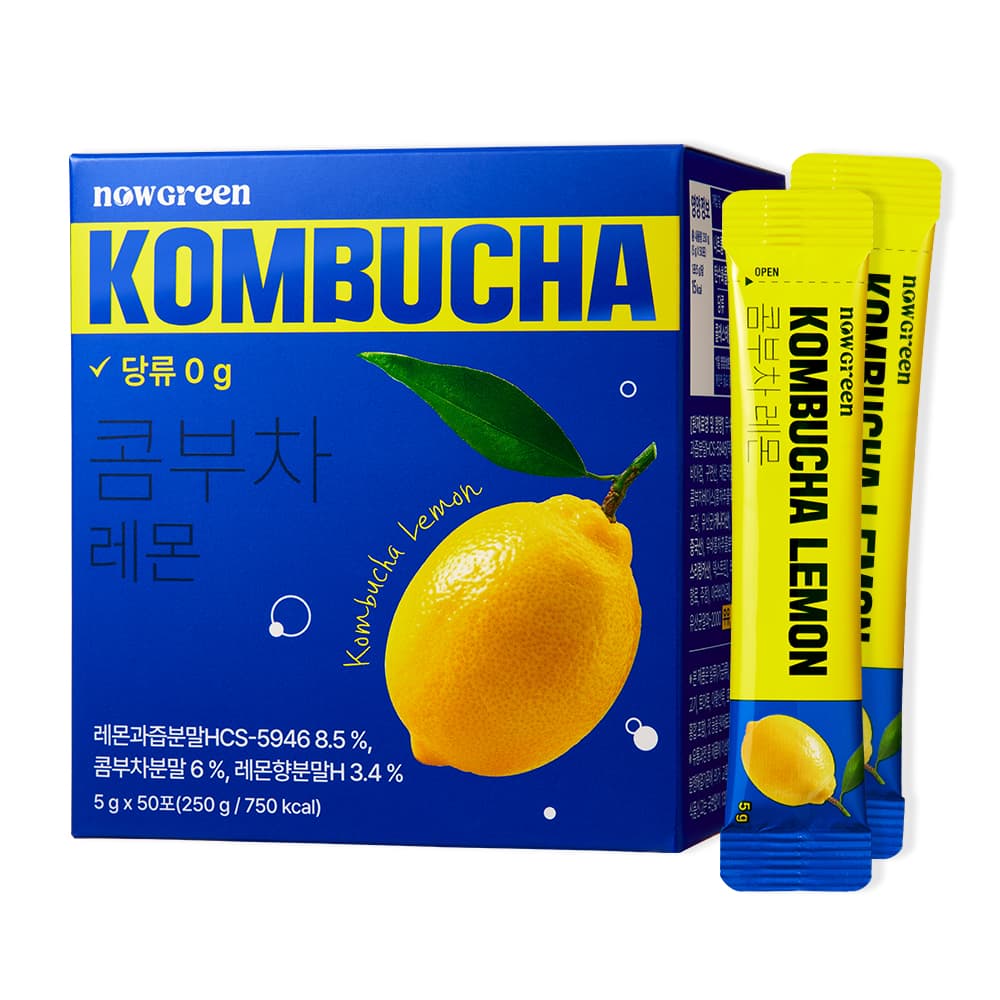 나우그린 제로슈가 콤부차 레몬, 5g, 50포, 1팩