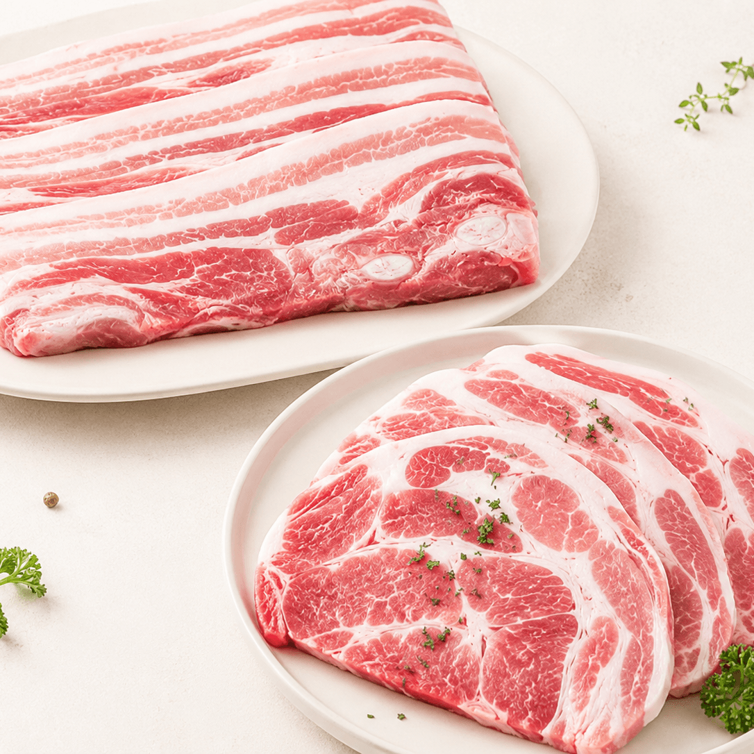 더예쁜한우 돼지고기 구이용세트, 삼겹살, 500g, 1개 + 목전지 500g, 1개, 1세트