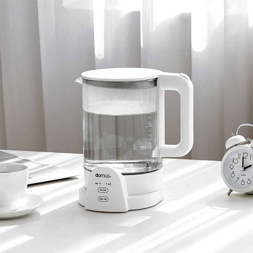 도무스 유리 티포트, DK-HF018, 1.5L, 화이트, 1개