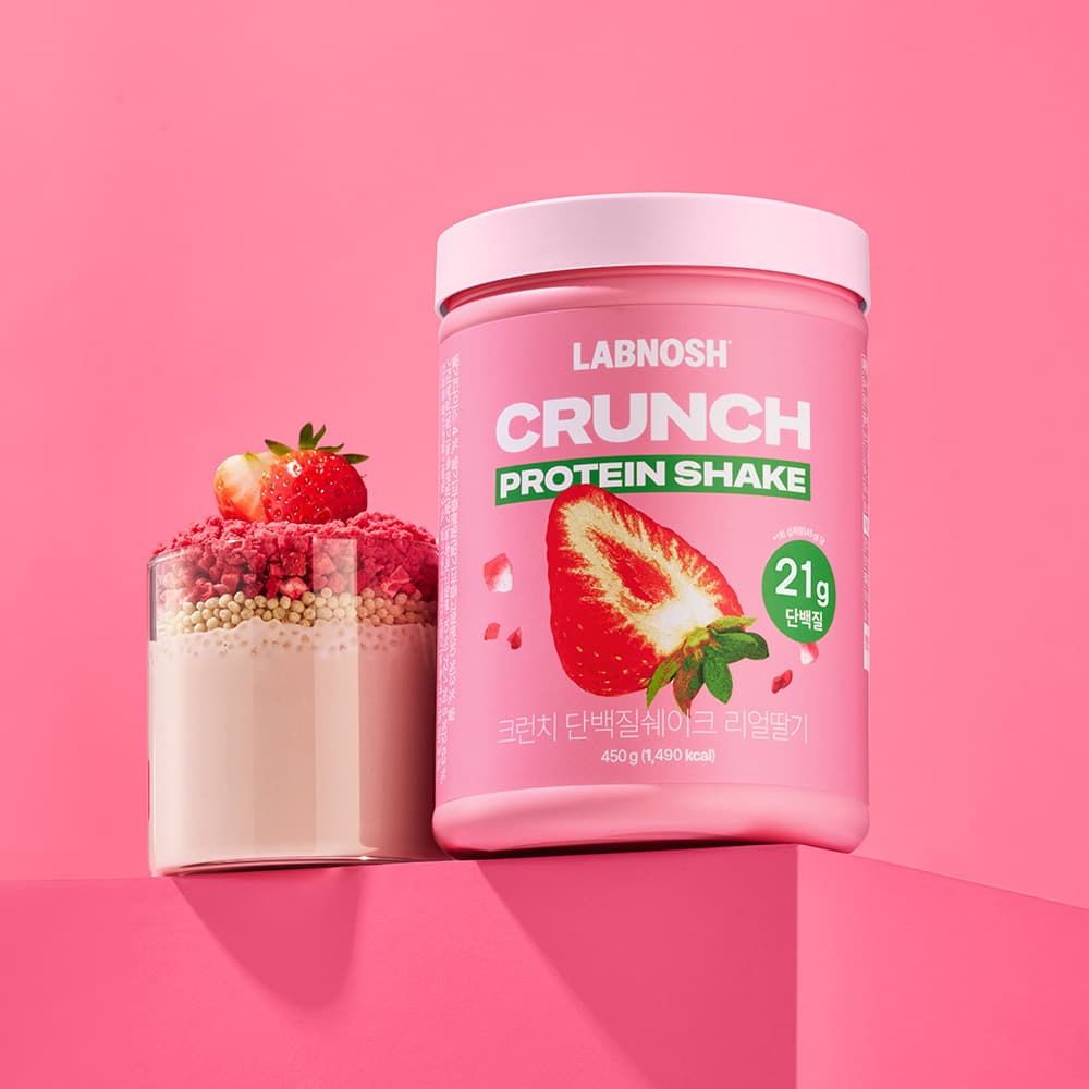 랩노쉬 크런치 단백질 쉐이크 리얼딸기, 450g, 1통