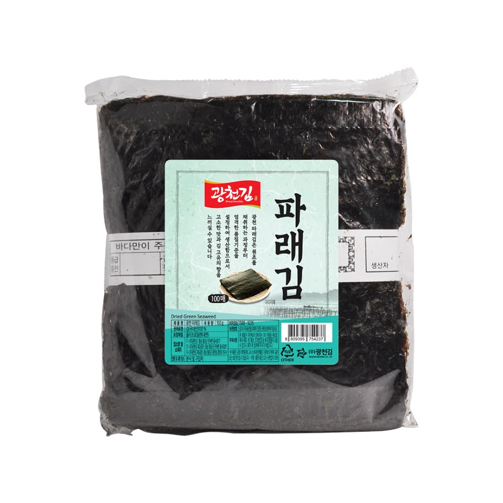 광천김 파래생김, 160g 이상, 100매, 1봉