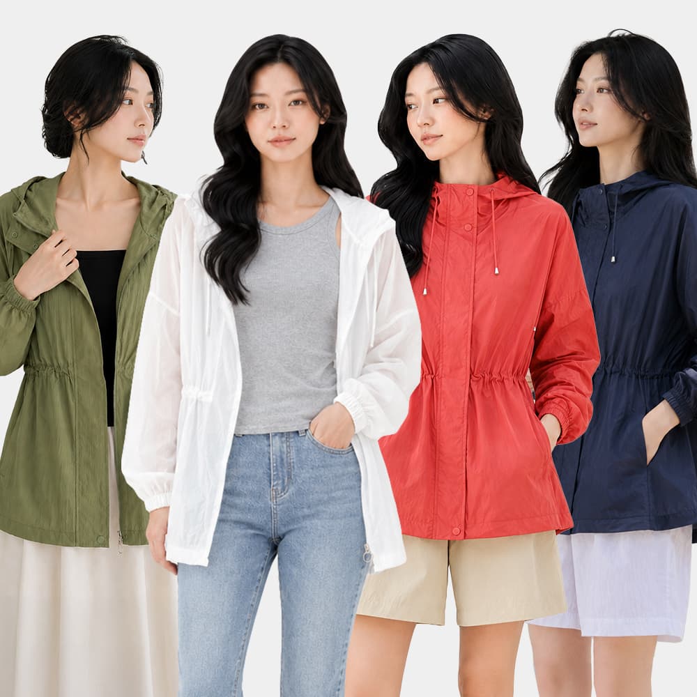 라인 조절 후드 바람막이, 레드, 66, 1개