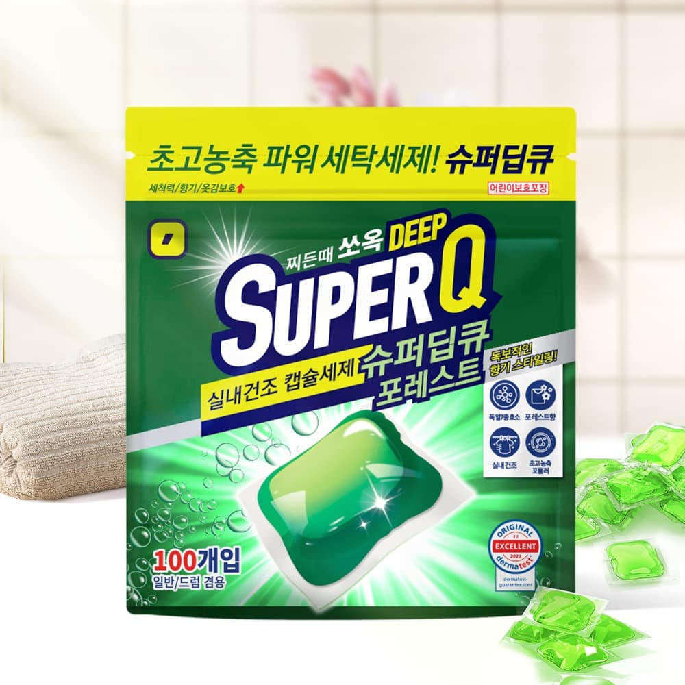 슈퍼딥큐 캡슐세제, 포레스트향, 8g, 100개입, 1개