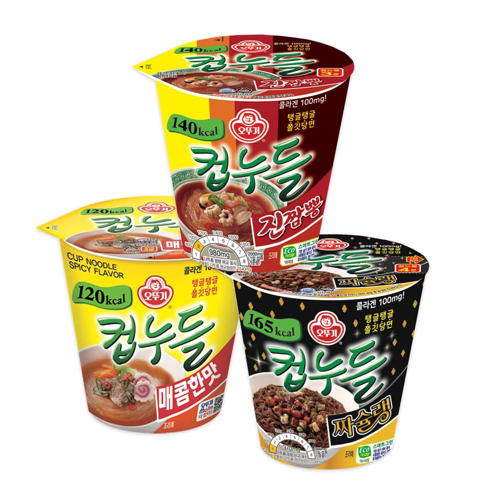 오뚜기 컵누들 3종세트, 매콤한맛 6개 + 짜슐랭 6개 + 진짬뽕 6개, 1세트