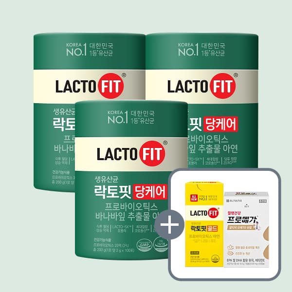 종근당건강 락토핏 당케어, 100포, 3개 + 락토핏 골드, 30포, 1개 + 프로메가 알티지오메가3듀얼, 15일분