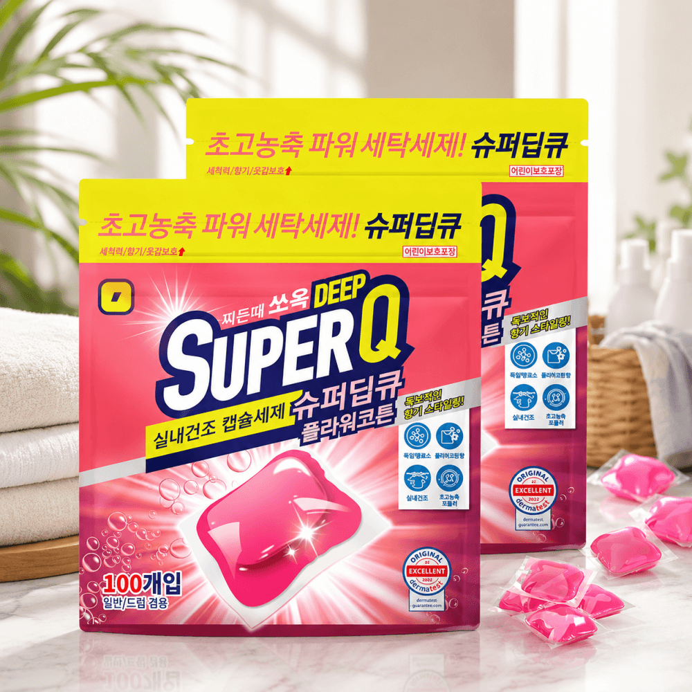 슈퍼딥큐 캡슐세제 플라워코튼향, 8g, 100개입, 2개