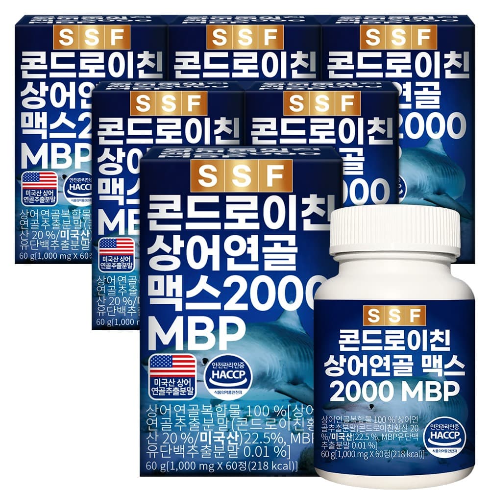 순수식품 콘드로이친 상어연골 맥스 2000 MBP, 60정, 6개