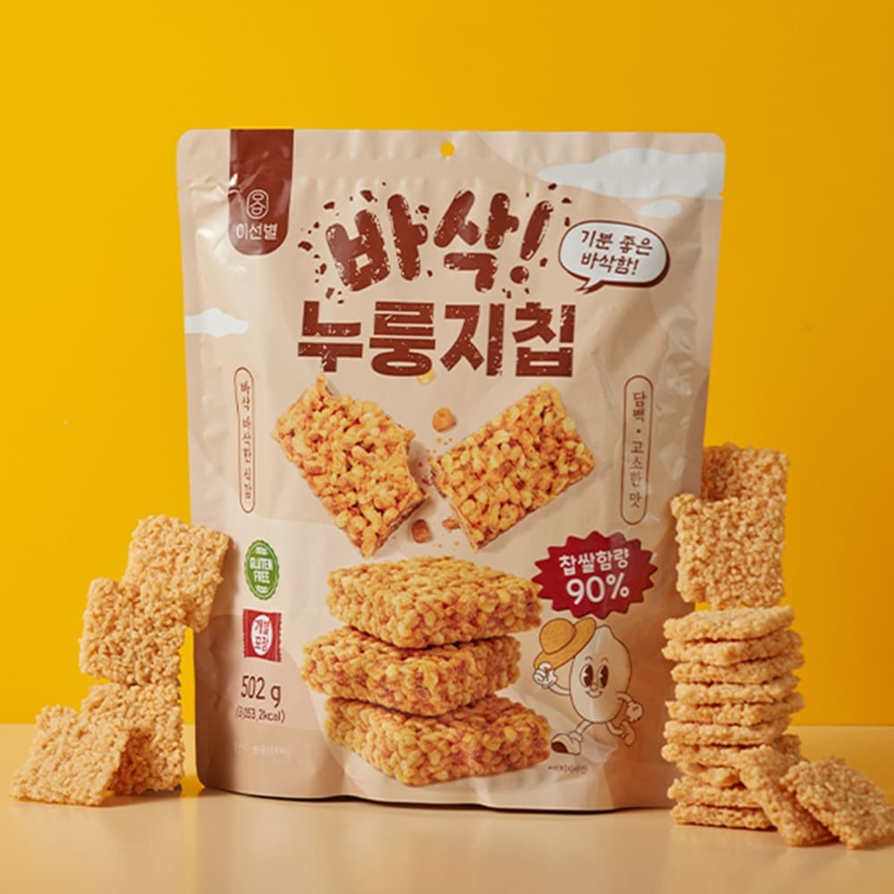 추억의 찹쌀 바삭 누룽지칩, 502g, 2팩