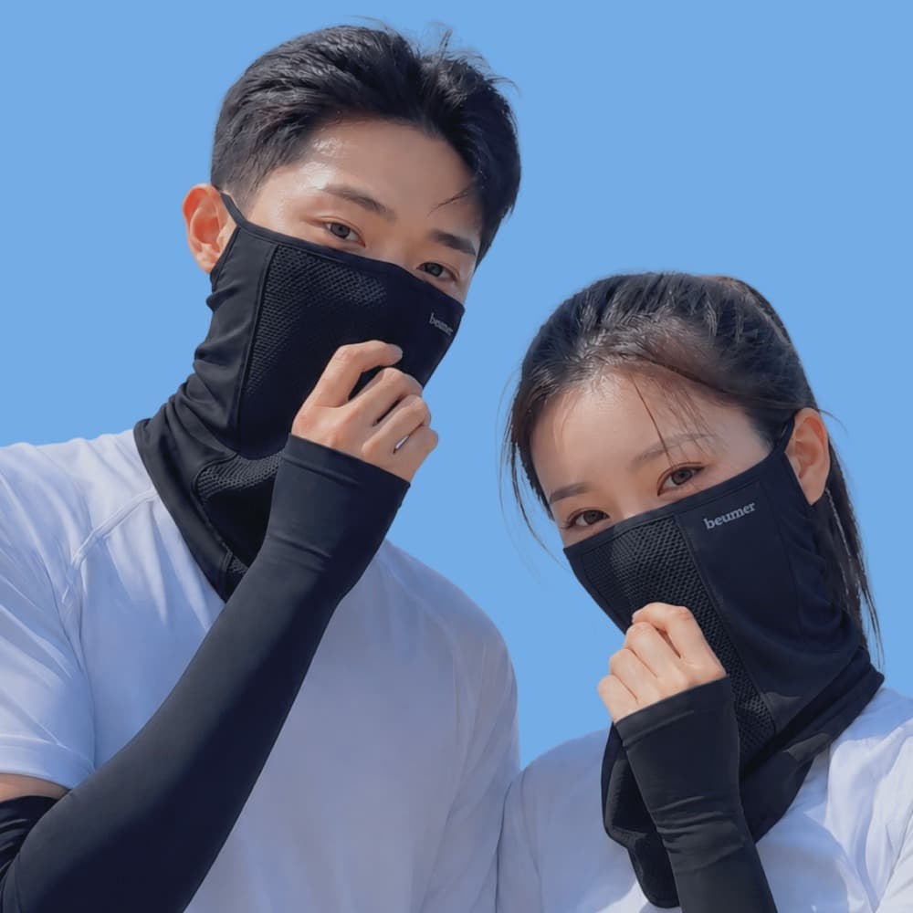 브메르 자외선 차단 아이스 넥 마스크, 블랙, FREE, 1개