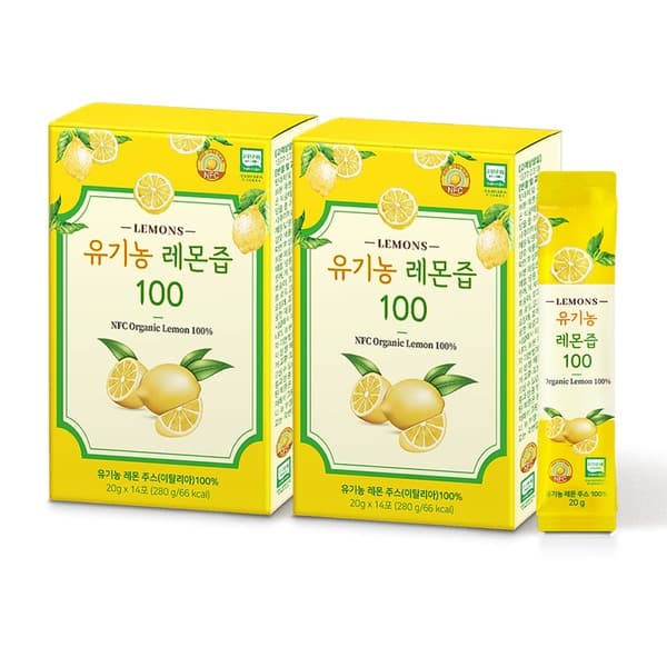 올바른 유기농 레몬즙 100, 20g, 14포, 2박스