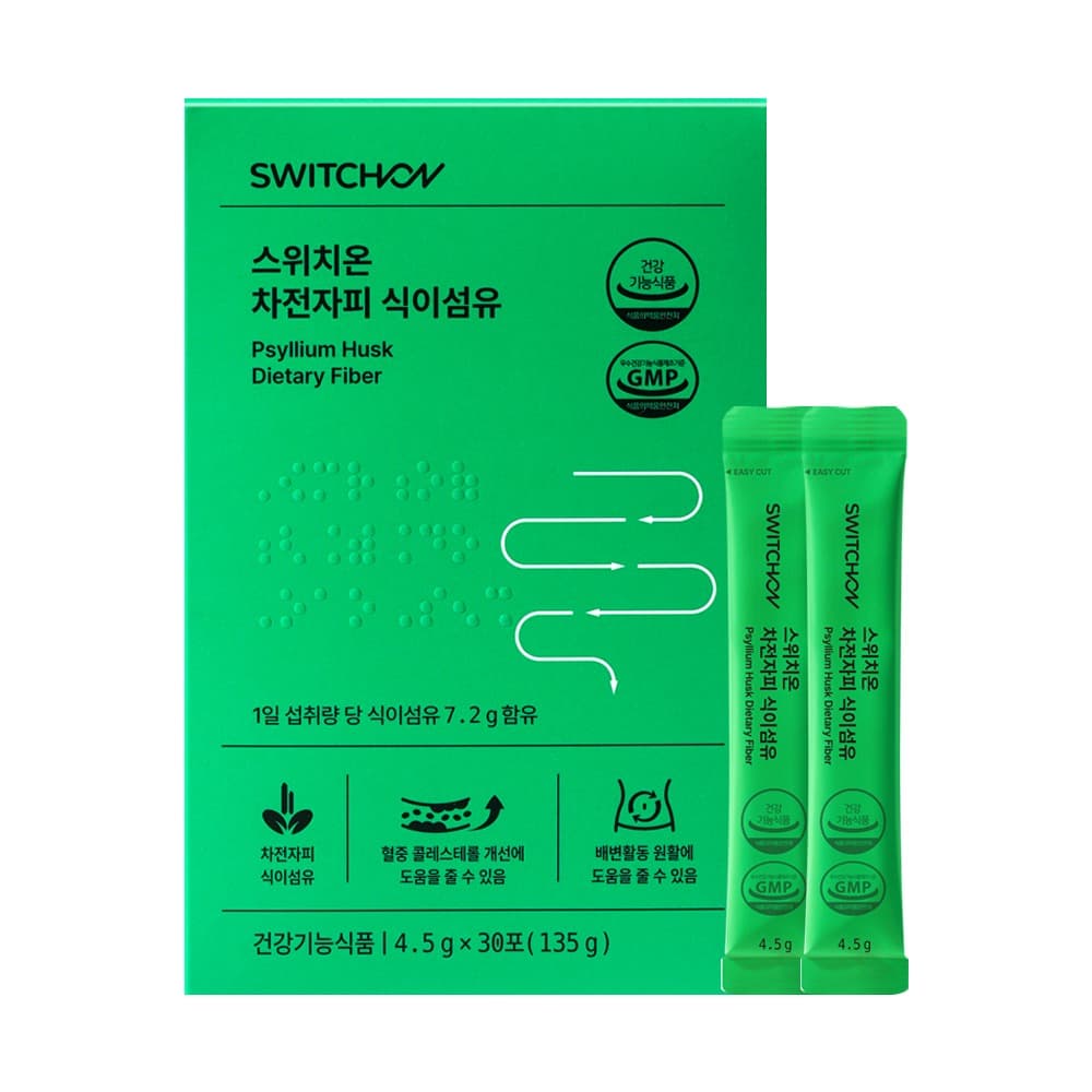 스위치온 차전자피 식이섬유, 4.5g, 30포, 1개