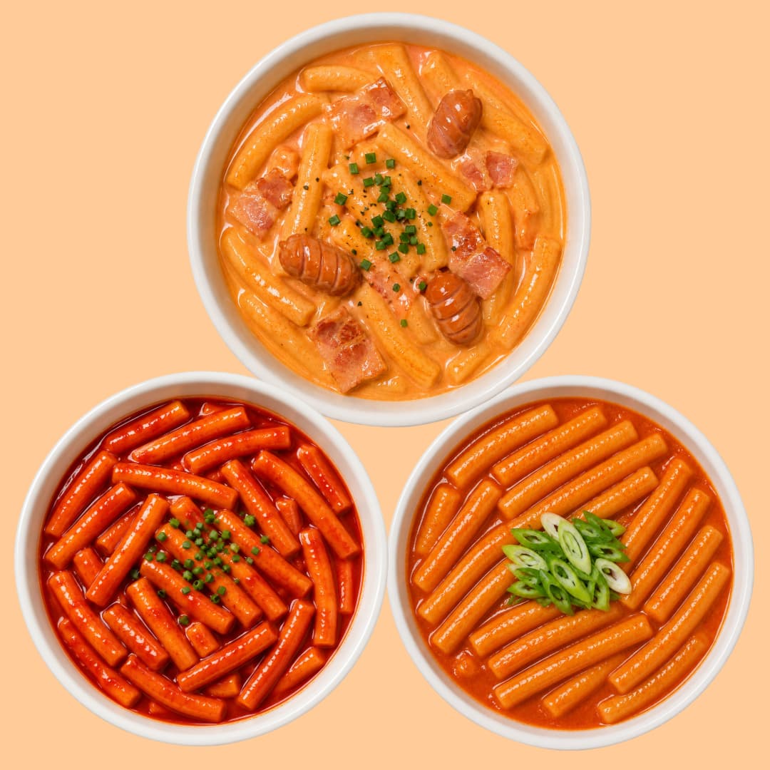 슬림떡볶이 혼합맛 세트, 로제맛 2개 + 중간맛 1개 + 매운맛 1개, 230g, 4개