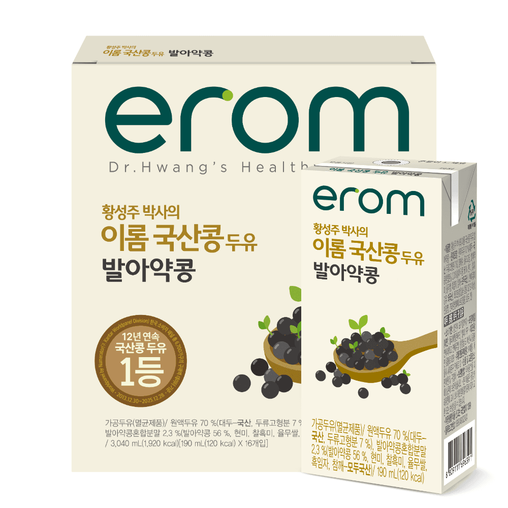 이롬 국내산 발아약콩 두유, 190ml, 16개