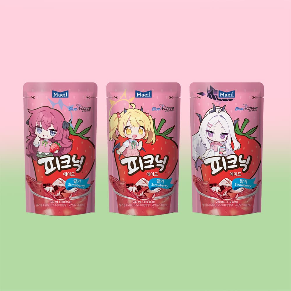 매일유업 피크닉에이드, 딸기, 230ml, 20개