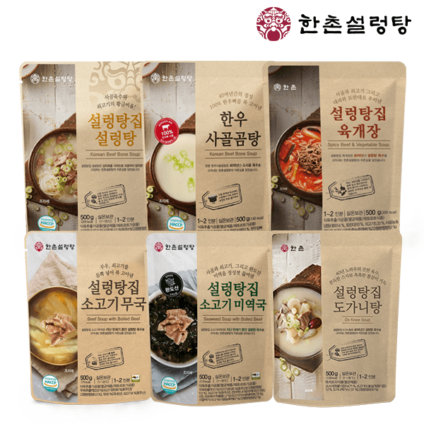 한촌설렁탕 상온보관 국, 탕 BEST 6종, 500g, 6개, 1세트