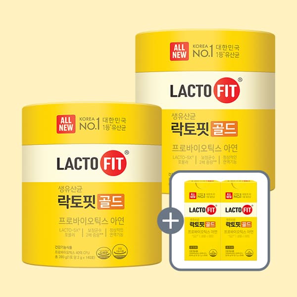 종근당 락토핏 골드, 140포, 2통 + 증정 락토핏 골드, 30포, 2개