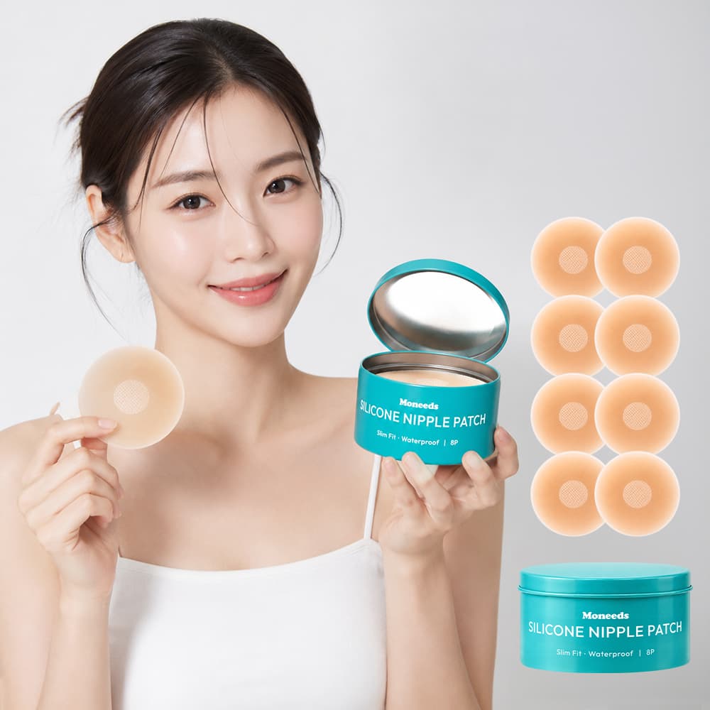 Moneeds 절대안심 실리콘 니플패치 누브라 니플밴드, 8cm, 8P, 1세트