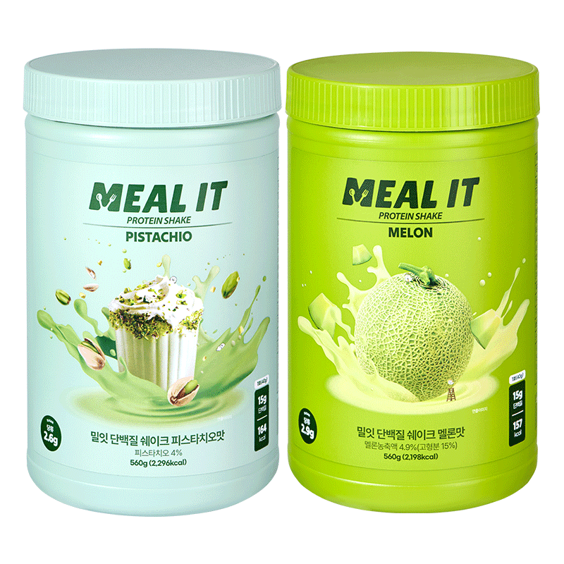 밀잇 식단관리 단백질 쉐이크 피스타치오 + 멜론, 560g, 2개