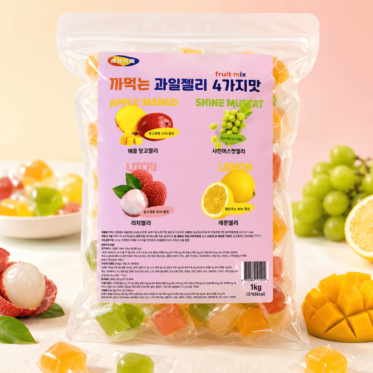 까먹는 과일젤리 4가지맛, 500g, 1개
