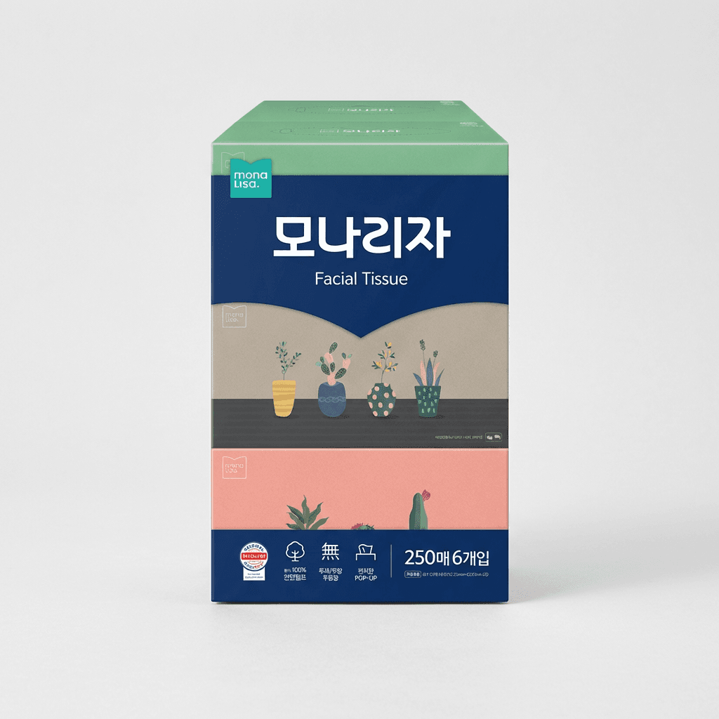 모나리자 미용티슈, 250매, 6개입, 2팩