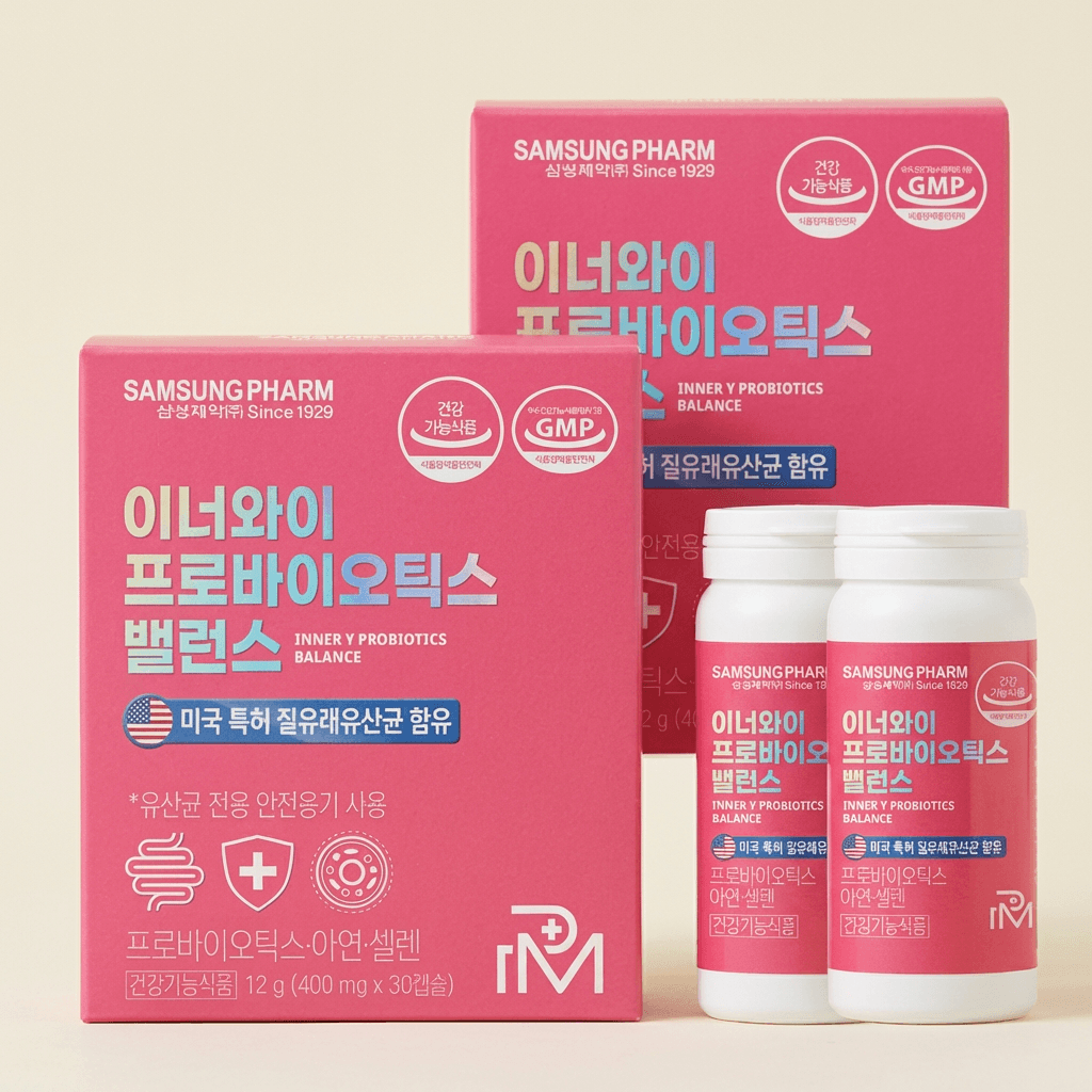 삼성제약 미국 특허 질유산균 이너와이밸런스, 400mg*30c, 2개