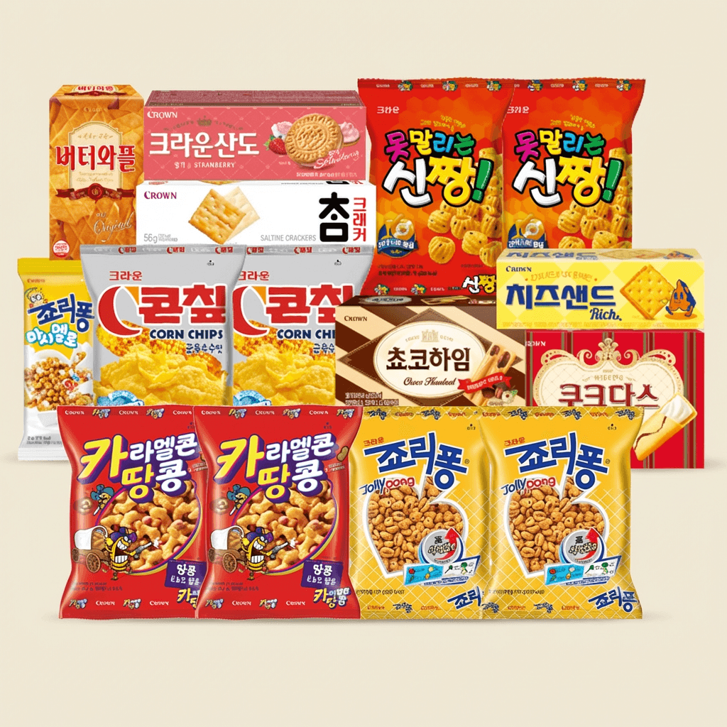 크라운제과 해피박스 15종, 1세트
