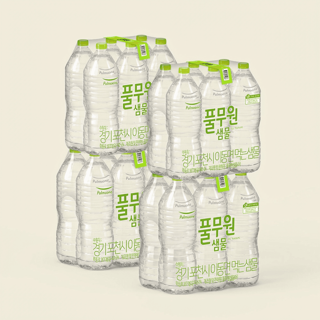 풀무원 샘물 생수, 무라벨, 2L, 24개