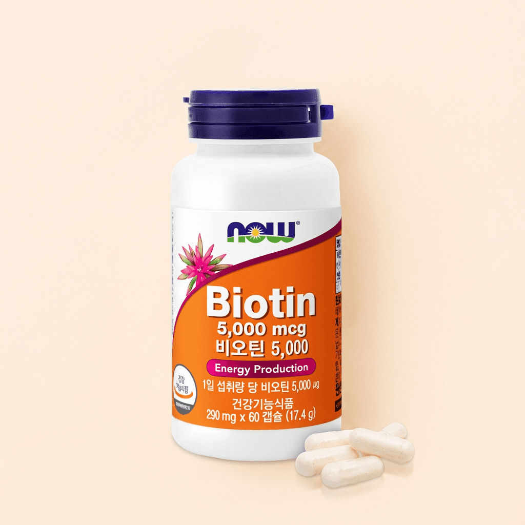 나우푸드 비오틴 5000mcg, 290mg, 60캡슐, 1개