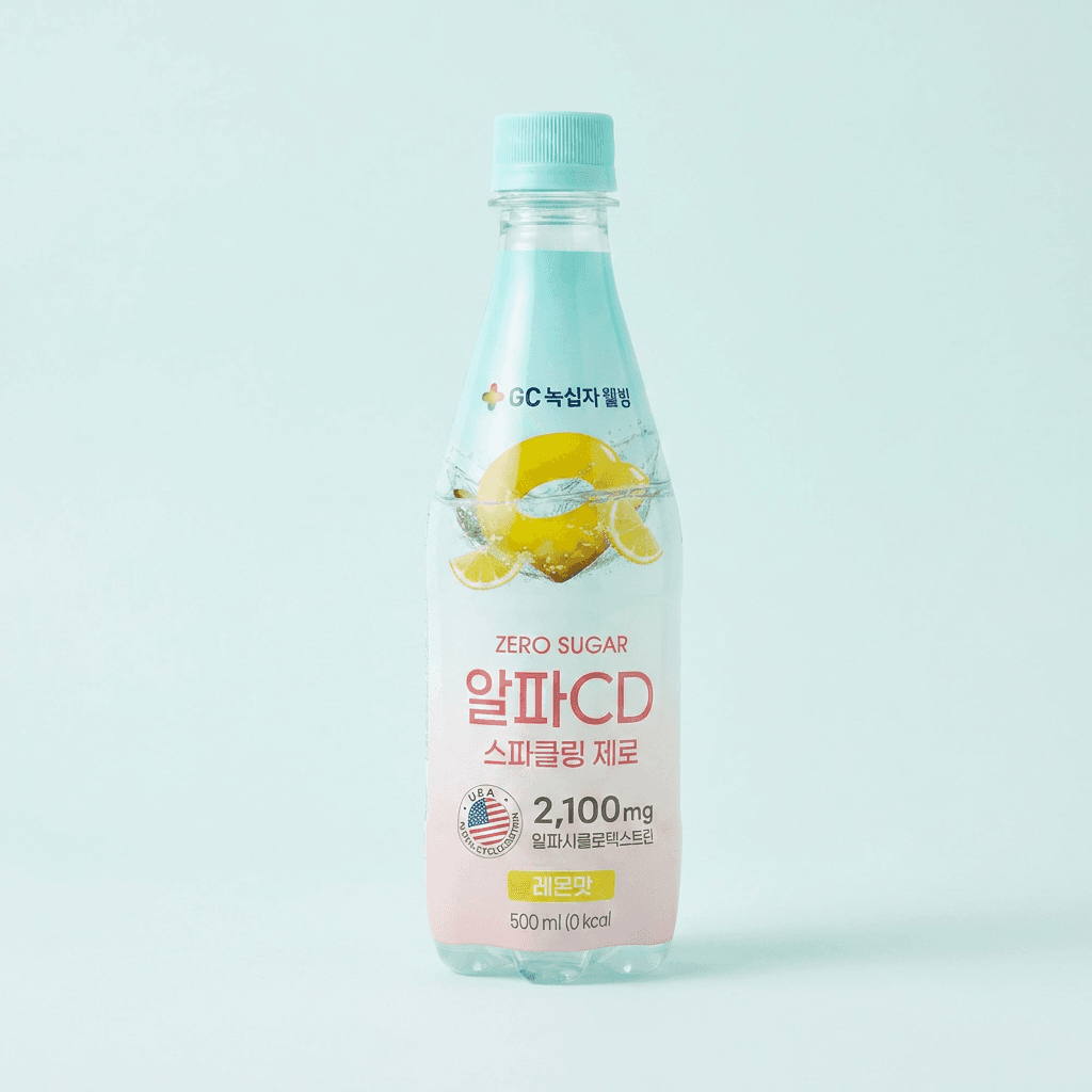 GC녹십자웰빙 알파CD 스파클링 제로, 레몬맛, 500ml, 24개