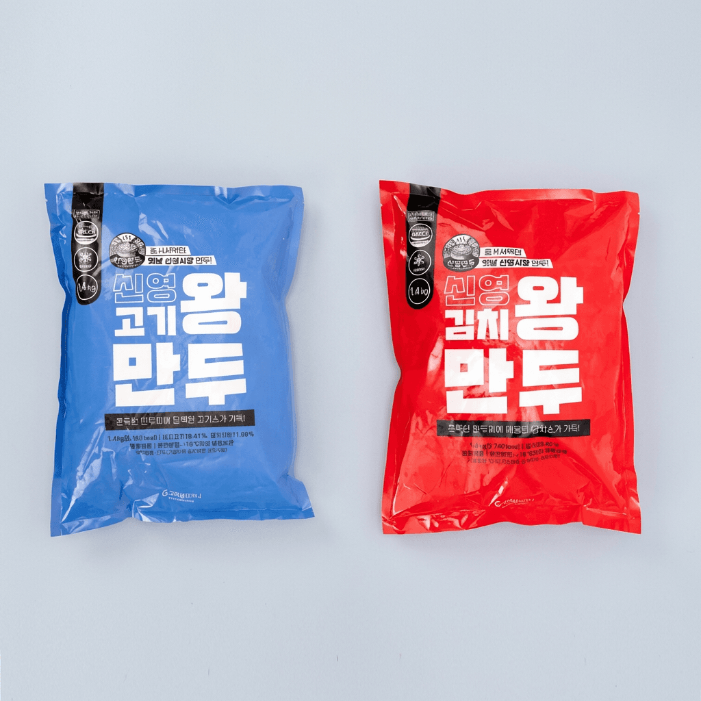 신영 고기 왕만두 1.4kg, 1개 + 김치 왕만두 1.4kg 1개, 2개