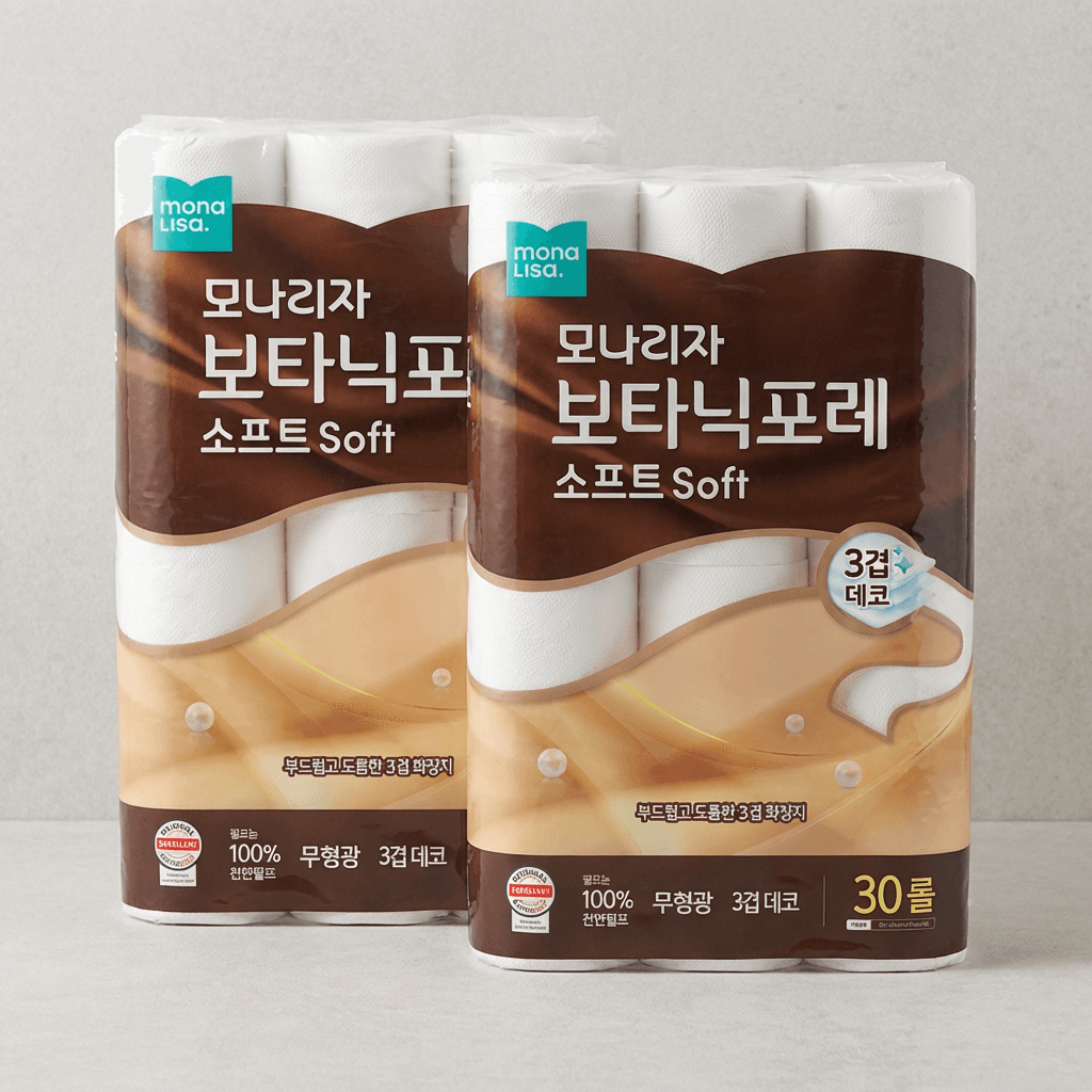 모나리자 보타닉포레 소프트 화장지, 3겹, 30m, 30롤, 2팩