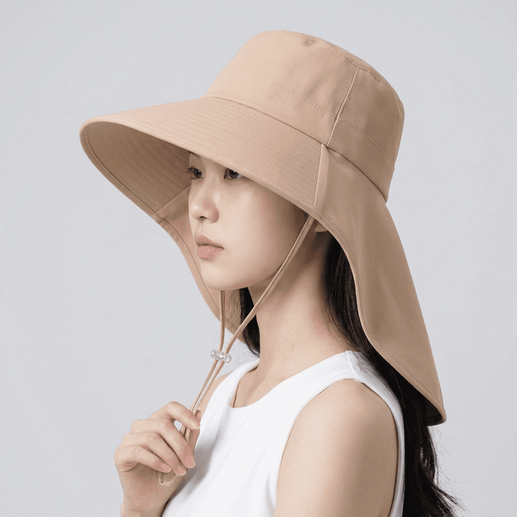 깨비다 와이드 플랩캡, 베이지, free, 2개