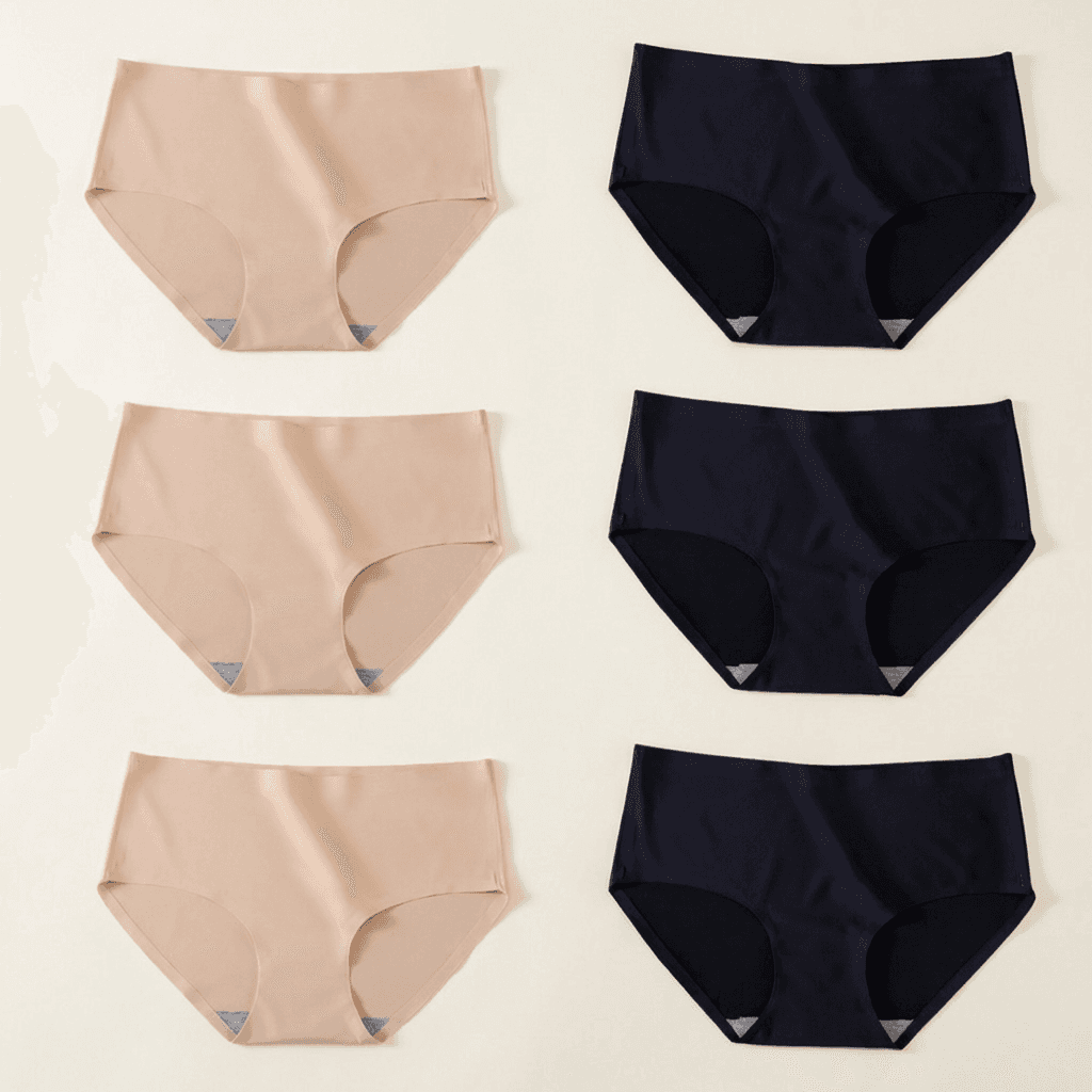 심리스 팬티 심플 무봉제 라인, 2XL, 스킨 3개 + 블랙 3개, 6개
