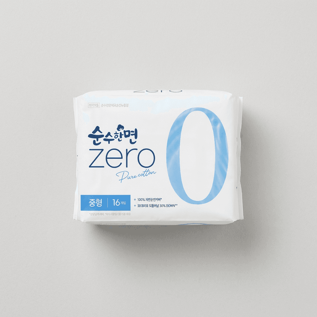 깨끗한나라 순수한면 ZERO, 중형, 16개입, 4팩