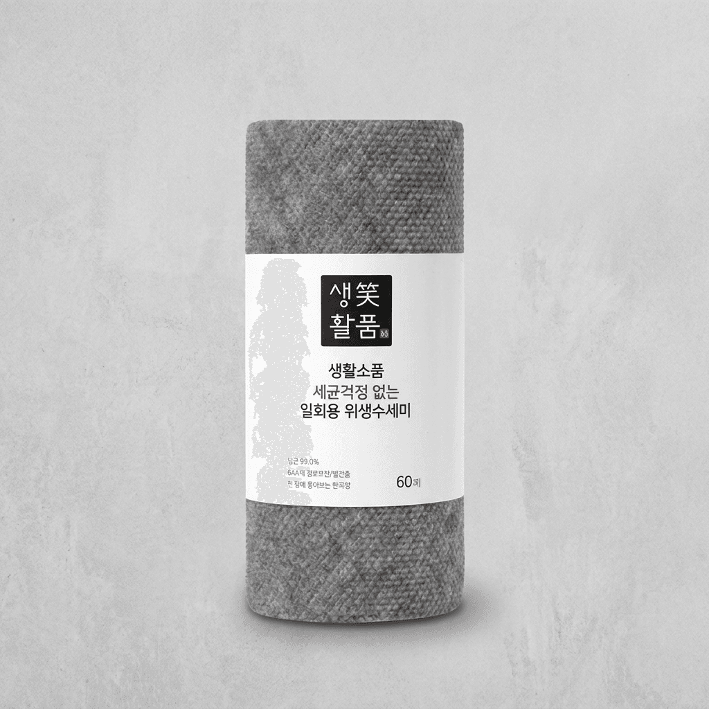 생활소품 일회용 위생수세미, 그레이, 60매, 4개