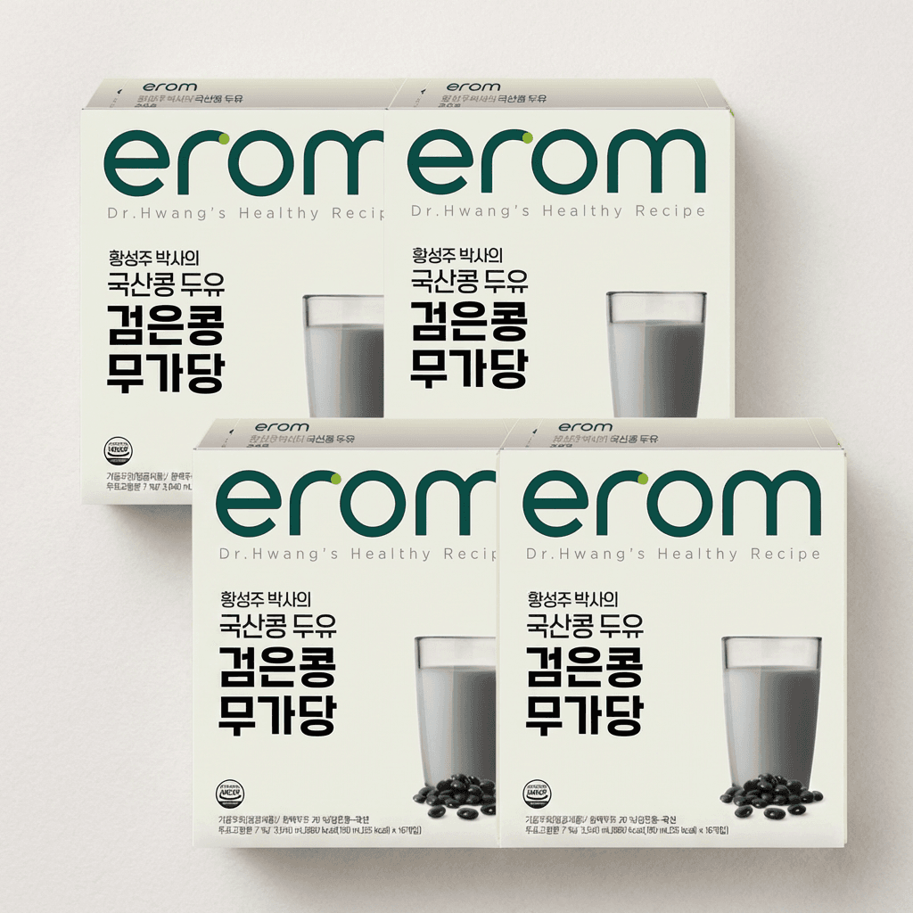 이롬 황성주 국산콩 두유 검은콩 무가당, 190ml, 64개