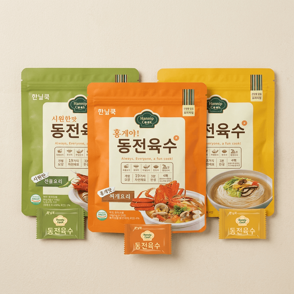 한닢쿡 동전육수 혼합 3종, 3팩, 1세트