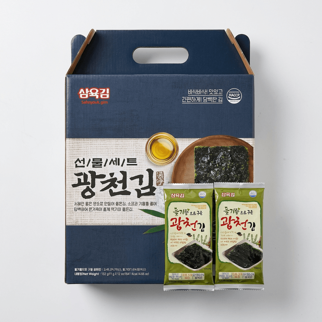 삼육김 들기름으로 구운 광천김 선물세트 3호, 11g, 12봉, 1박스