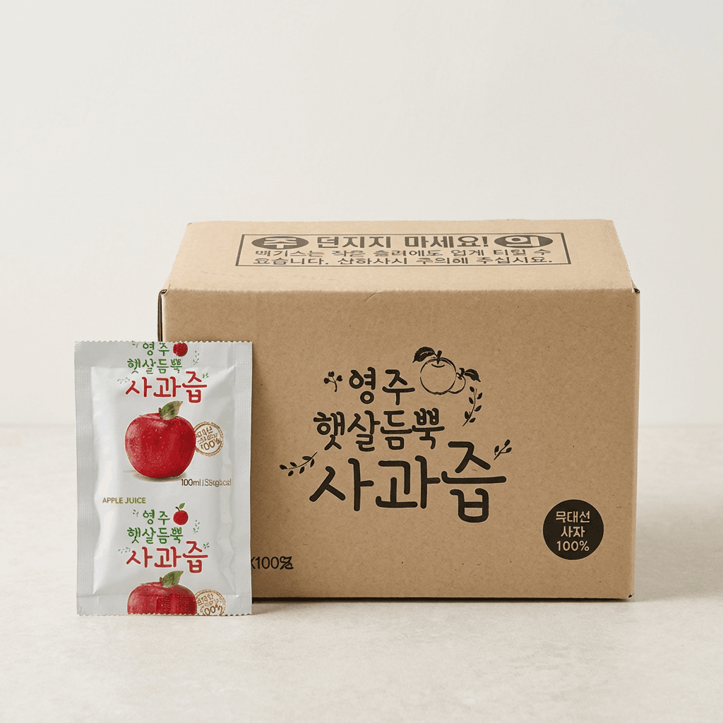 영주 햇살듬뿍 사과즙, 100ml, 100개