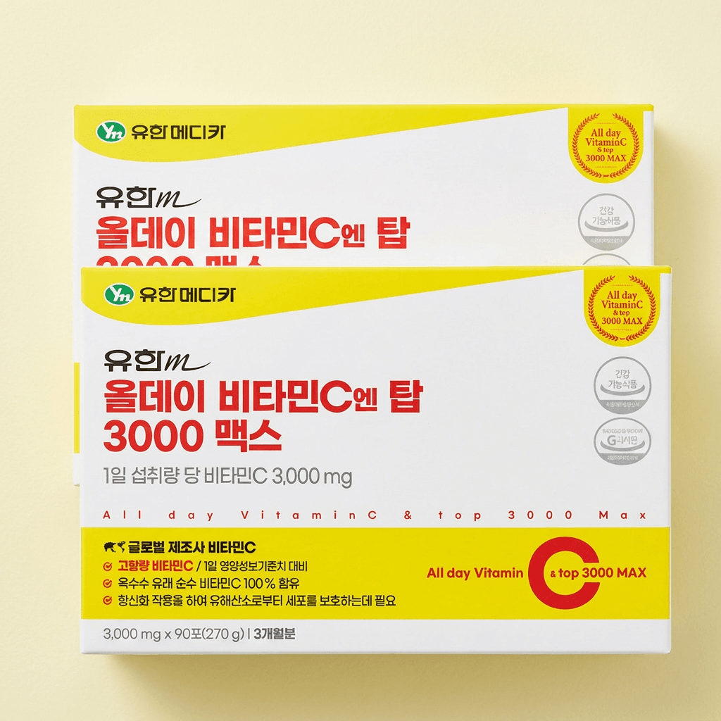 유한메디카 올데이 비타민C 엔 탑 3000 맥스, 90포, 2개