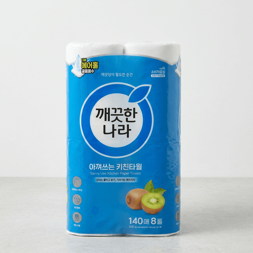 깨끗한나라 아껴쓰는 키친타월, 140매, 8롤, 3팩