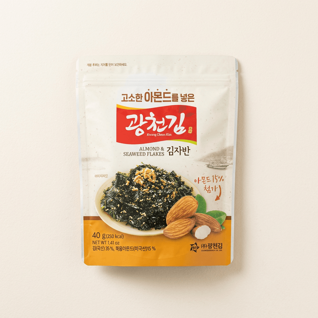 광천김 고소한 아몬드를 넣은 김자반, 40g, 10봉, 1개