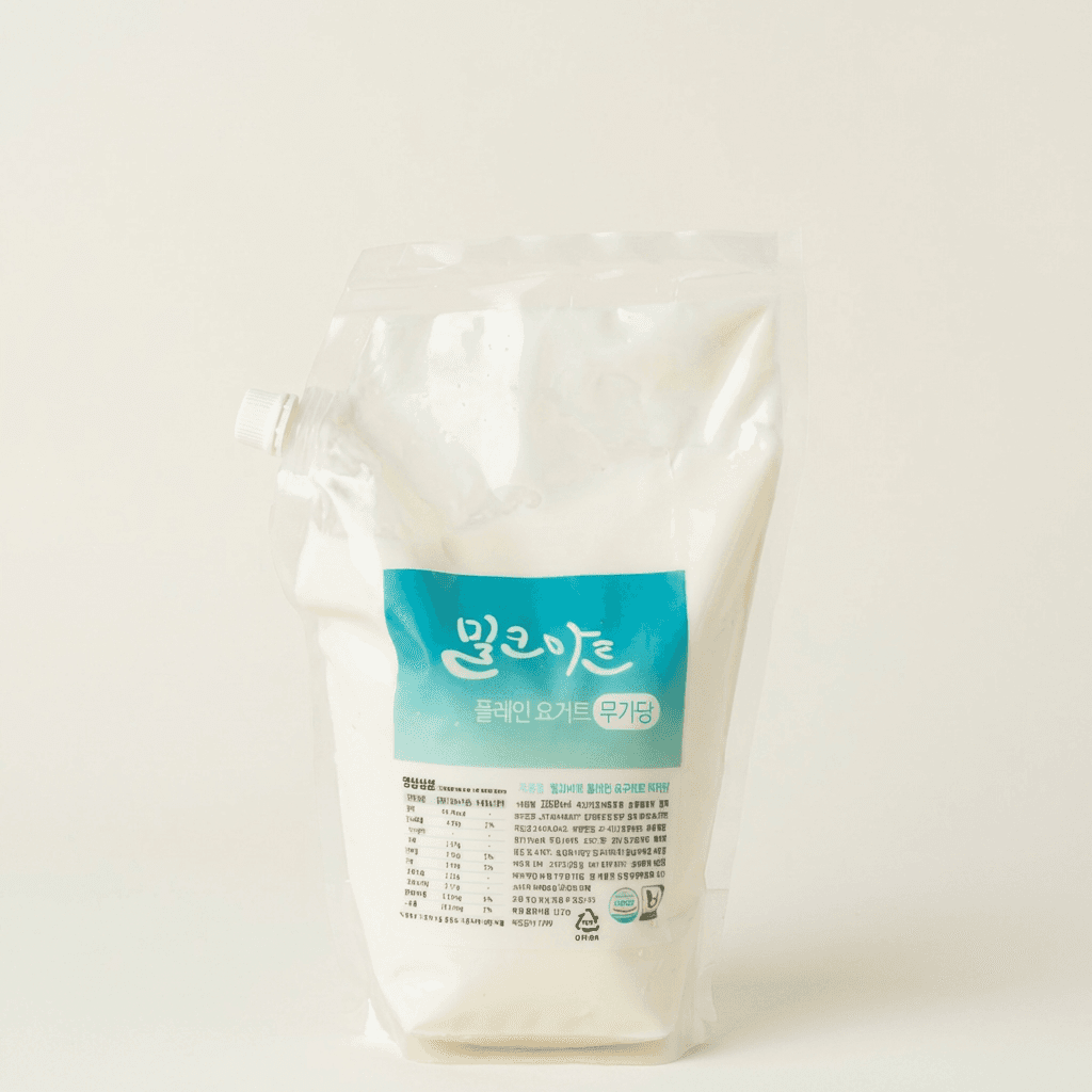 밀크아트 플레인 요구르트, 무가당, 1L, 2개