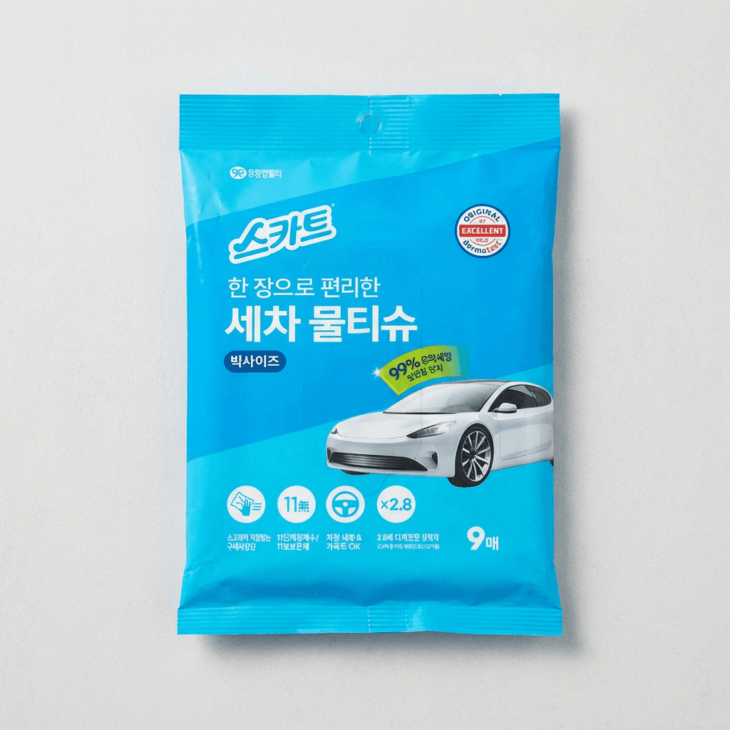 스카트 세차물티슈, 9매, 3개