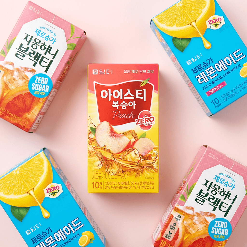 담터 제로슈가 음료 3종 세트, 복숭아 아이스티 + 자몽 허니 블랙티 + 레몬에이드, 13g, 30개, 1개