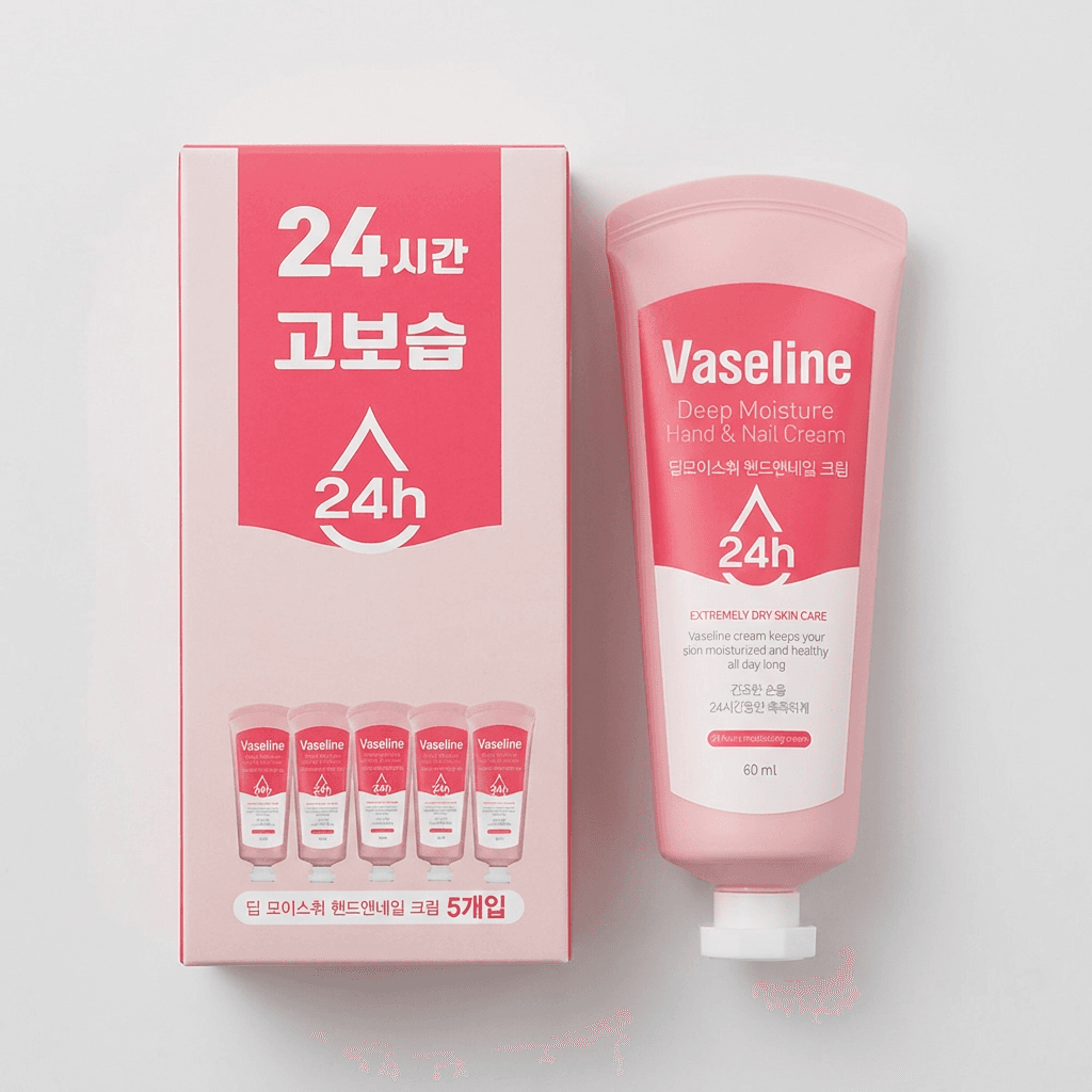 바세린 24h 딥 모이스춰 핸드앤네일 크림, 60ml, 5개