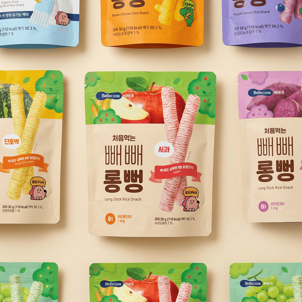 베베쿡 처음먹는 빼빼롱뻥, 사과 2개 + 단호박 2개 + 자색고구마 2개, 30g, 6개