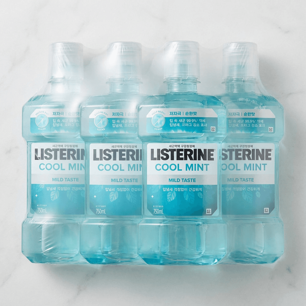 리스테린,리스테린 쿨민트 마일드 구강세정제,750ml ,4개