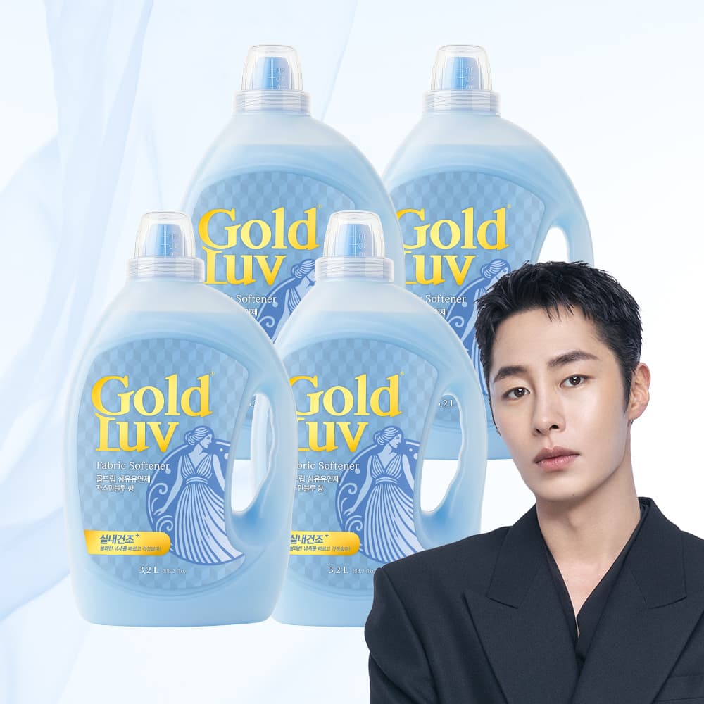 골드럽 섬유유연제, 자스민블루, 3.2L, 4개