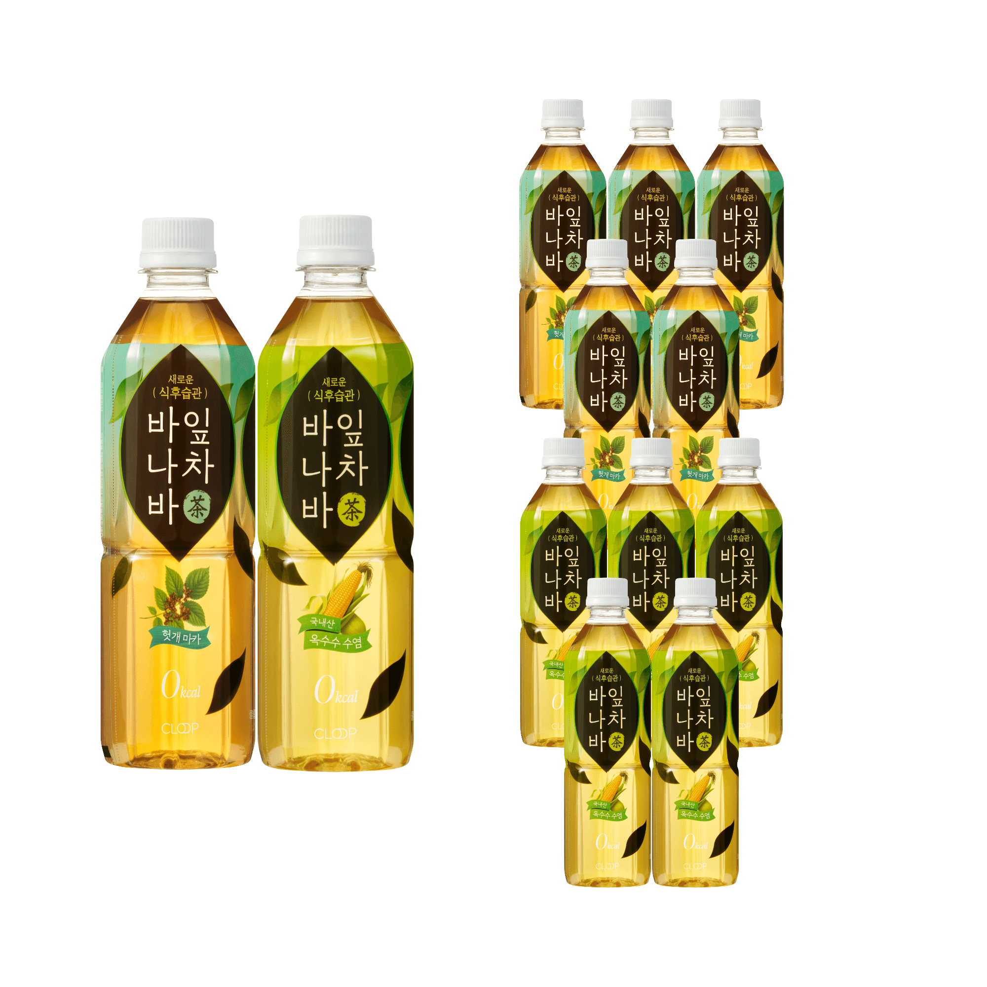 클룹 바나바잎차, 옥수수수염차 6개 + 헛개마카차 6개, 500ml, 12개